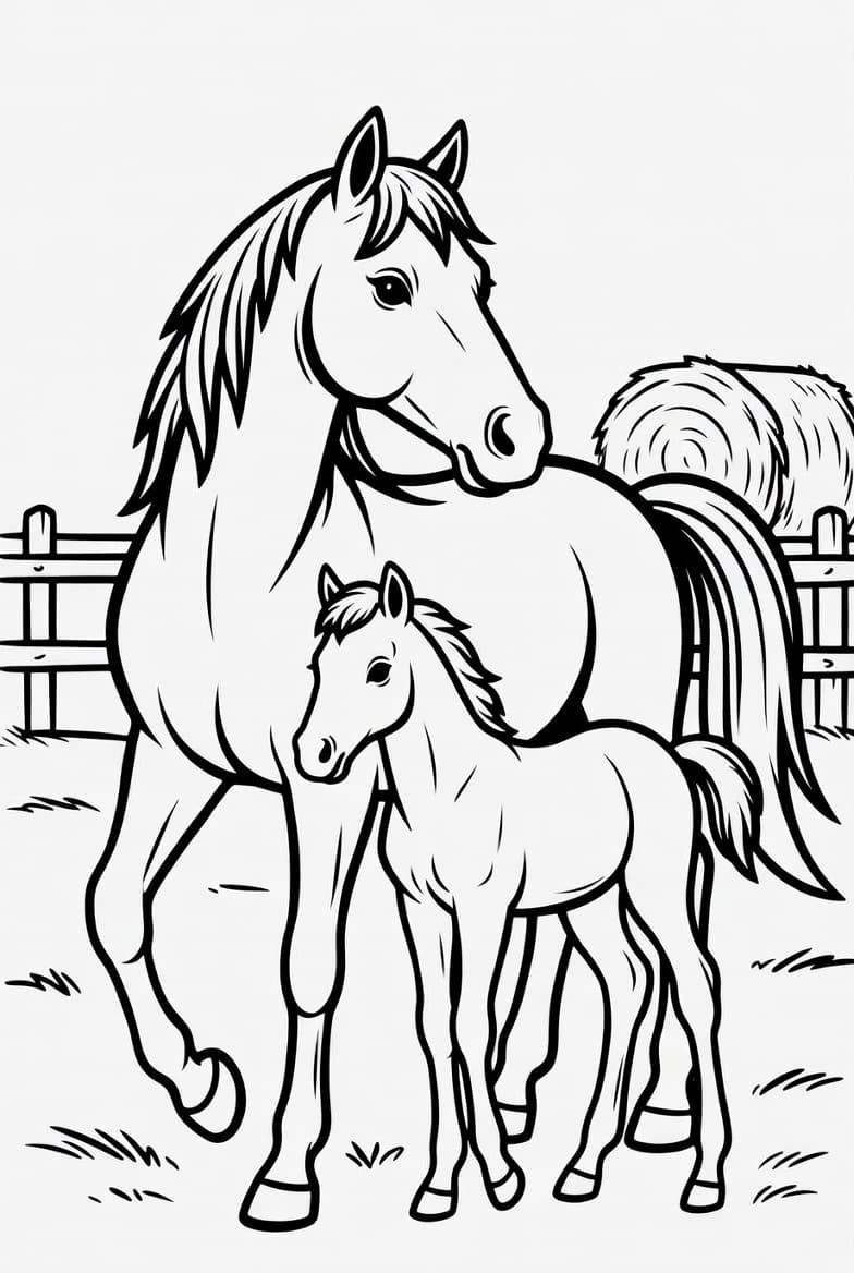 Farm Animal Coloring Pages for Kids example 1