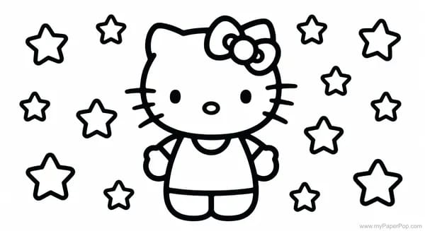 A cute kitty surrounded by stars