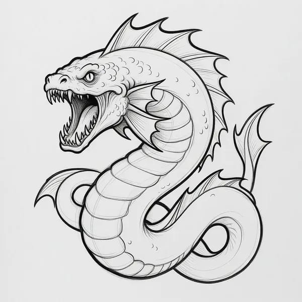 A fierce dragon guarding treasure