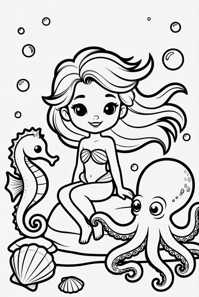 Ocean & Sea Coloring Pages for Kids example 2