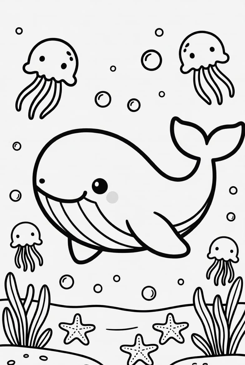 Ocean & Sea Coloring Pages for Kids example 1
